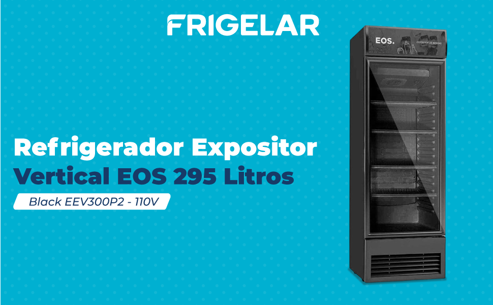 Refrigerador Expositor Vertical Eos 295 Litros All Black Eev300p2 110v