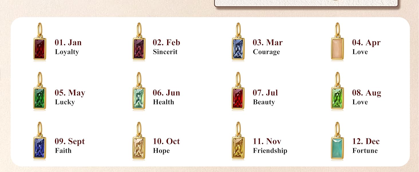 Birthstone Charm Necklace