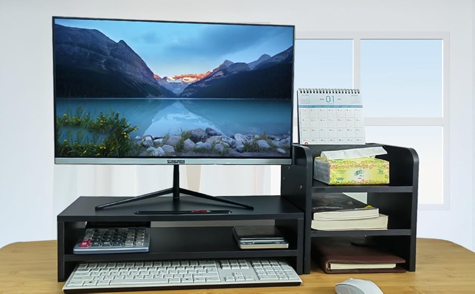 KUAIYU Monitor Stand 2 Tier Computer Monitor Riser Double