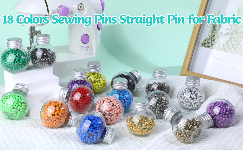 Pnytty 600pcs Sewing Pins Straight Pin for Fabric, 0.63in Quilting Pins, Small