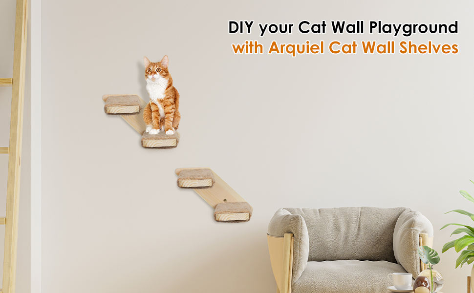 Arquiel Cat Wall Steps Shelves, Cat Wall Stairs Ladder Wall Mounted