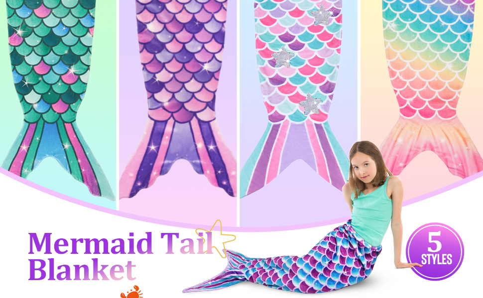 Mermaid Tail Blanket Wearable Mermaid Soft Blanket with