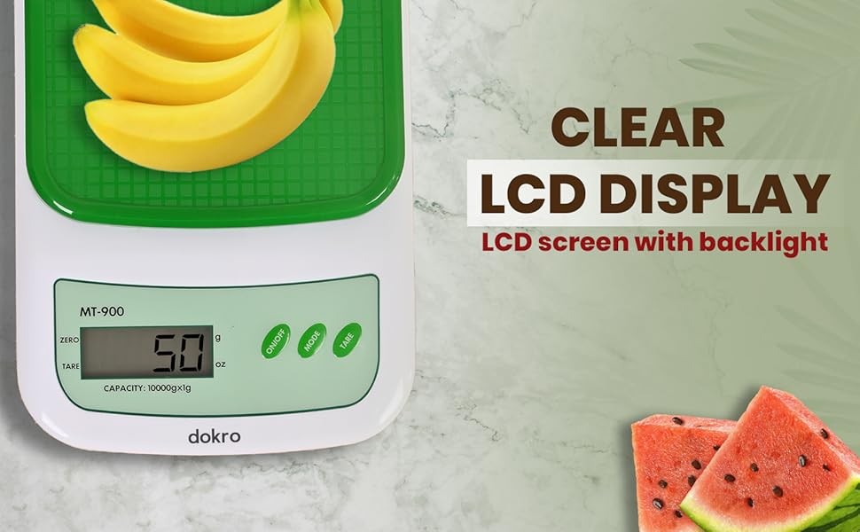 clear LCD display- digital kitchen scale