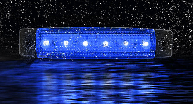 3.8inch 6led side marker light blue