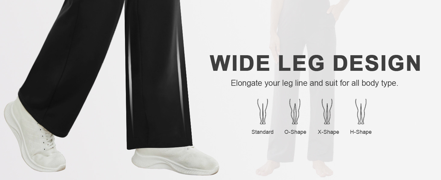 Wide Leg Pants Woman High Waist Yoga Pants with Pockets Loose Stretch Dress Work Pants