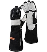 YESWELDER 16 Inches,932℉,Leather Forge MIG Welding Gloves, with Kevlar Stitching Heat/Fire Resist...