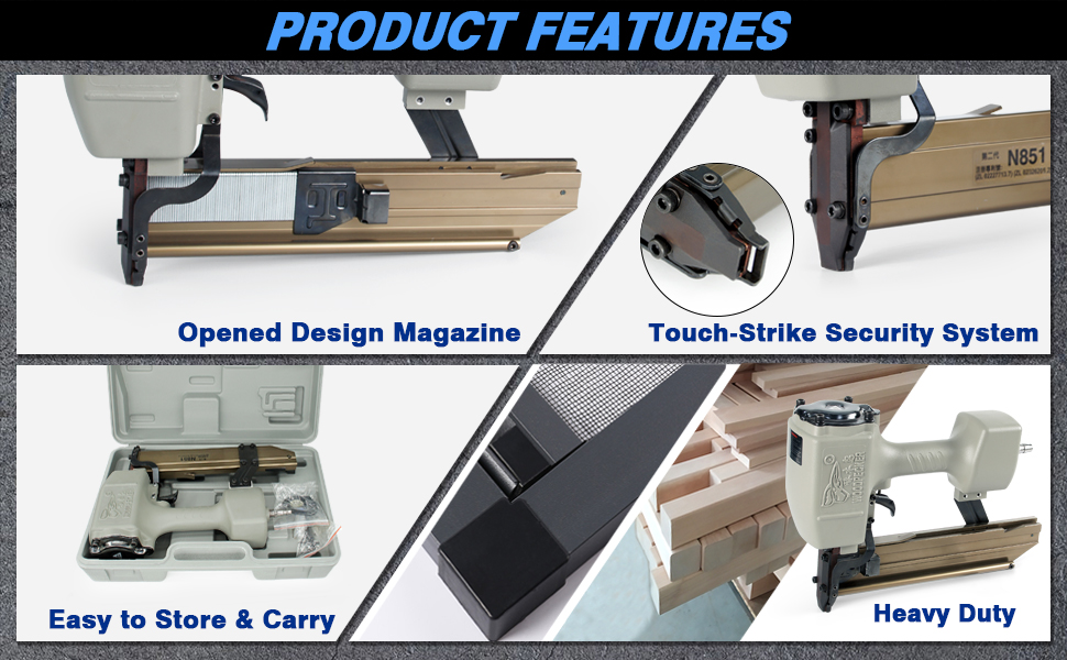 Woodpecker Pneumatic Sheathing Stapler with Safety, 16 Gauge 10.8mm