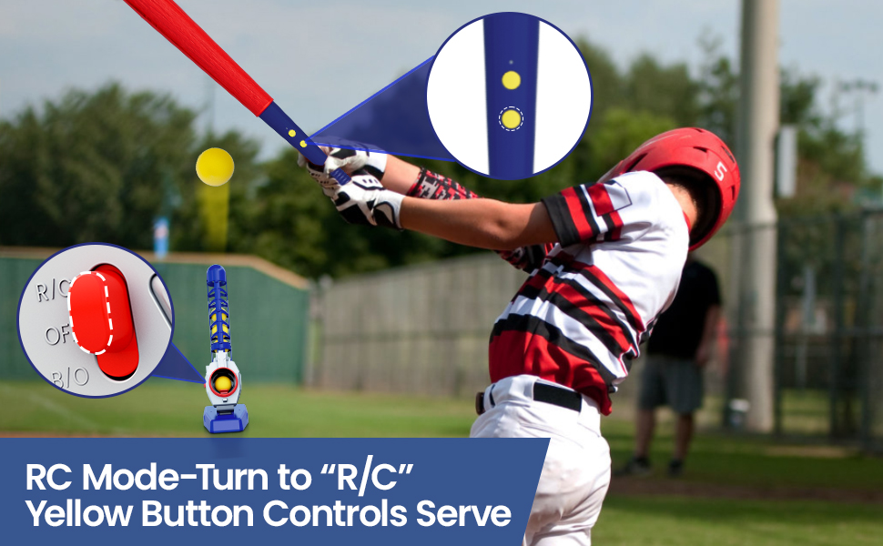 Tecnock 2 in 1 RC Tennis Baseball Pitching Machine Chargable Tennis Ball Launcher