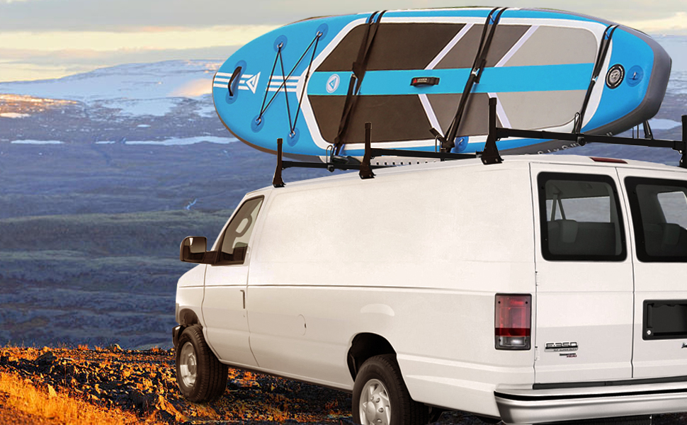 van roof ladder racks cargo racks Ford E-series black