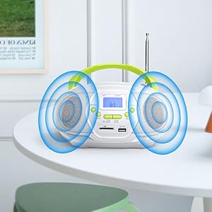 Amazon.com: YOWGULF Portable CD Player Bluetooth Boombox Speaker with ...