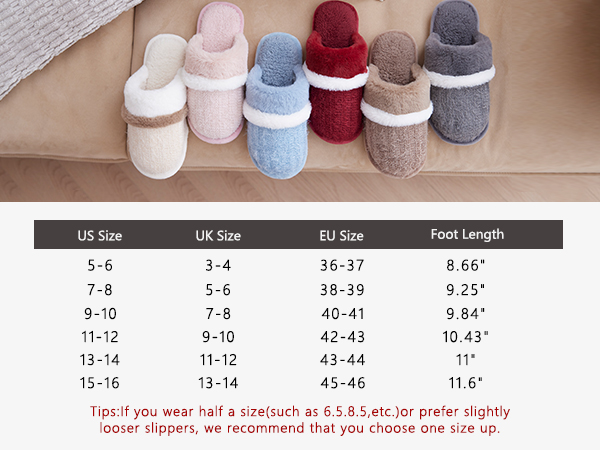 Slippers size