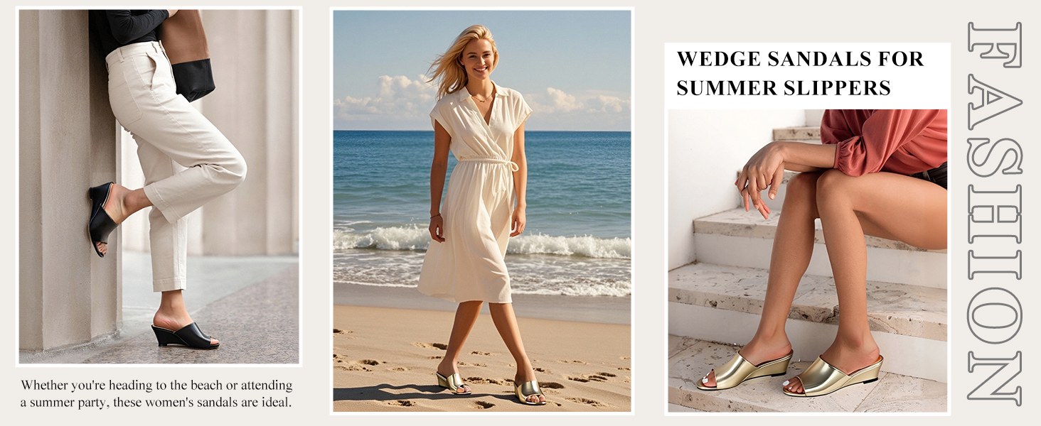 Wedge Sandals for Women Open Toe Wedge Heels Womens Patent High Heel Sandal Round To Sandals Slip on