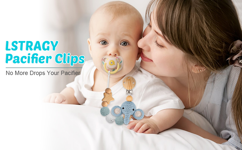 LSTRAGY Pacifier Clip, Cute Animal Pacifier Holder Clip