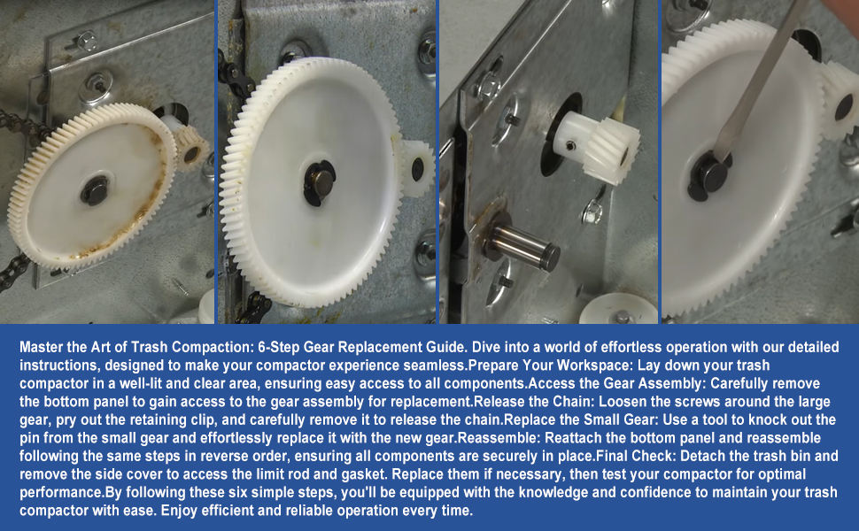 Upgrade 882699 Trash Compactor Drive Gear Fit for Whirlpool