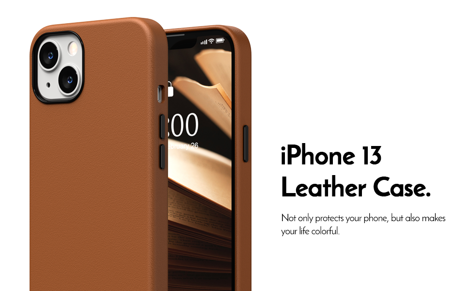 SURPHY Faux Leather Case Compatible with iPhone 13 Case (6.1 inch 2021), PU Leather