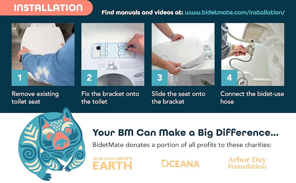 BidetMate 2000 Series Electric Bidet Heated Smart Toilet Seat with