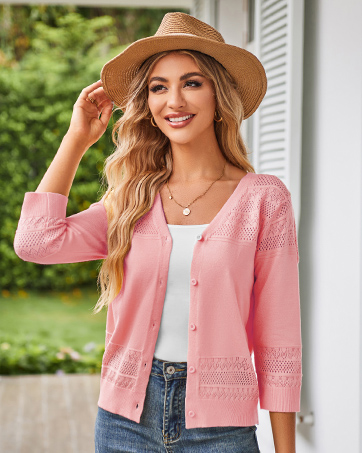 GRACE KARIN Lightweight Summer Cardigan Trendy Beige