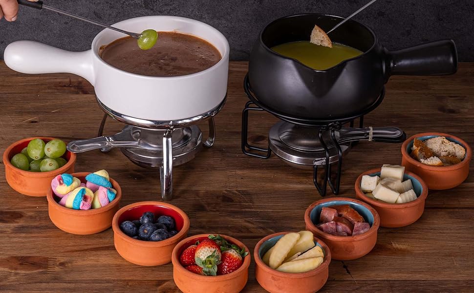 Aparelho de fondue para queijo em ceramica 07 pecas P15xL23xA19cm Dynasty- Full Fit