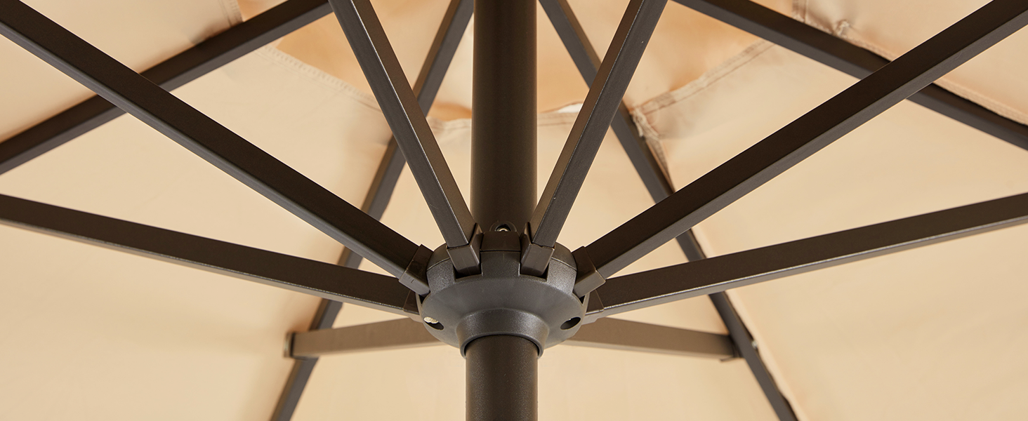 wikiwiki 9ft Solar Led Patio Umbrella, Sturdy Outdoor