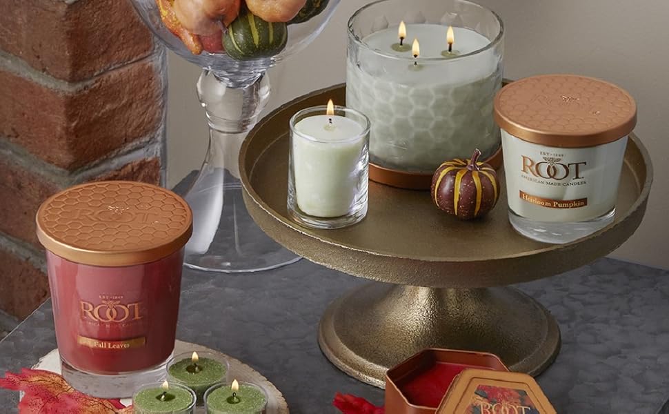 Veriglass and Honeycomb Fall Candles
