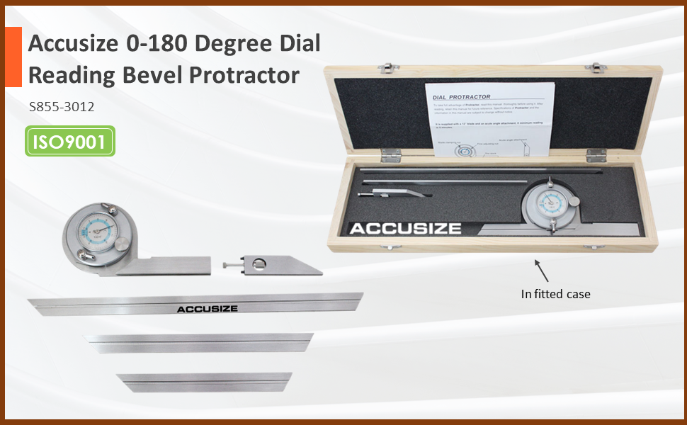 Accusize Industrial Tools S8553012 0180 Degree Dial Reading Bevel
