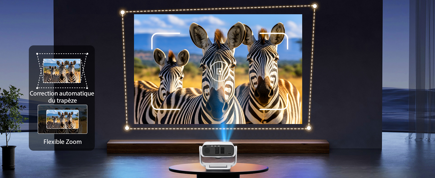 Grand écran ultra-large affichant plusieurs sections d'écran dans un environnement de chambre noire, démontrant ainsi la capacité de fractionnement de l'écran.