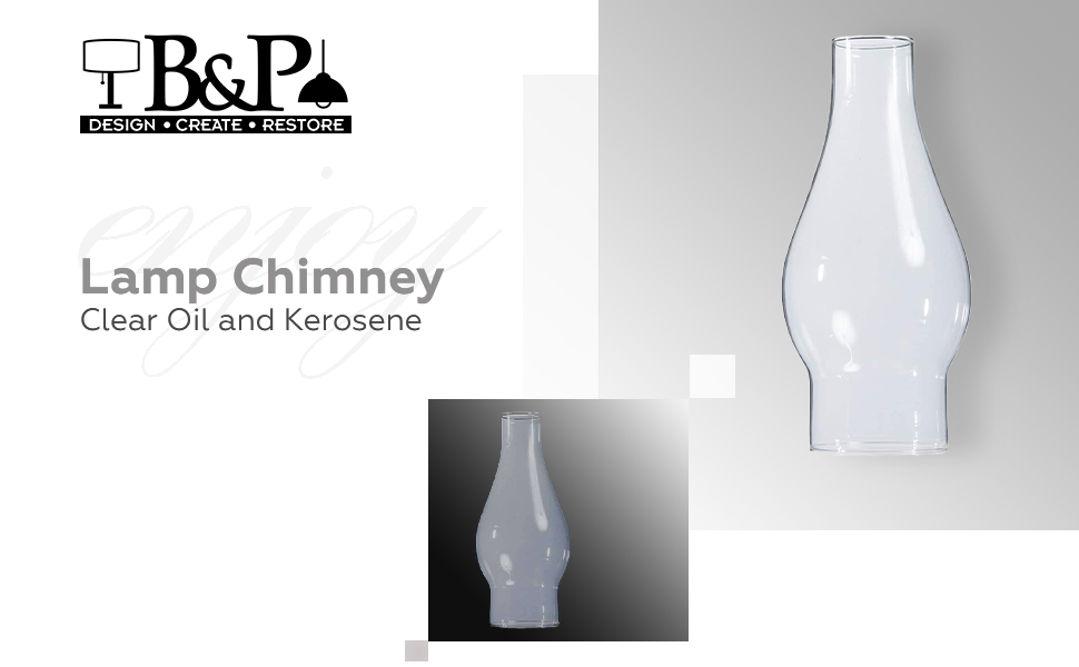 B&P Lamp® 2 1/2 Inch Base by 7 1/2 Inch Tall Clear Oil and