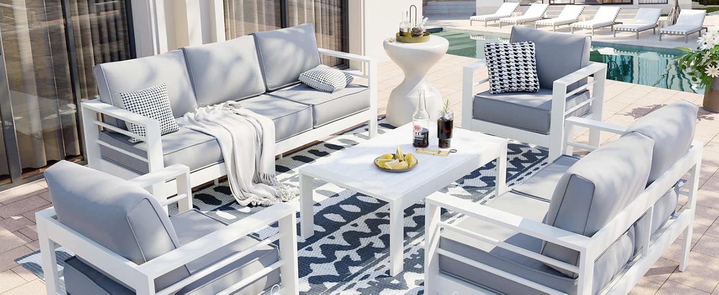 UDPATIO Aluminum Patio Furniture Set, Metal Patio Furniture