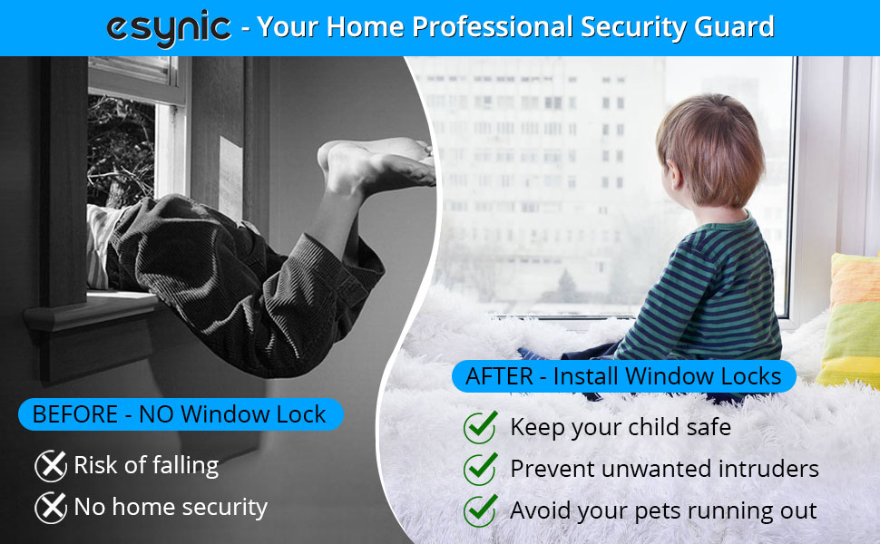 eSynic 8Pcs Window Restrictors for UPVC Window Opening Restrictors