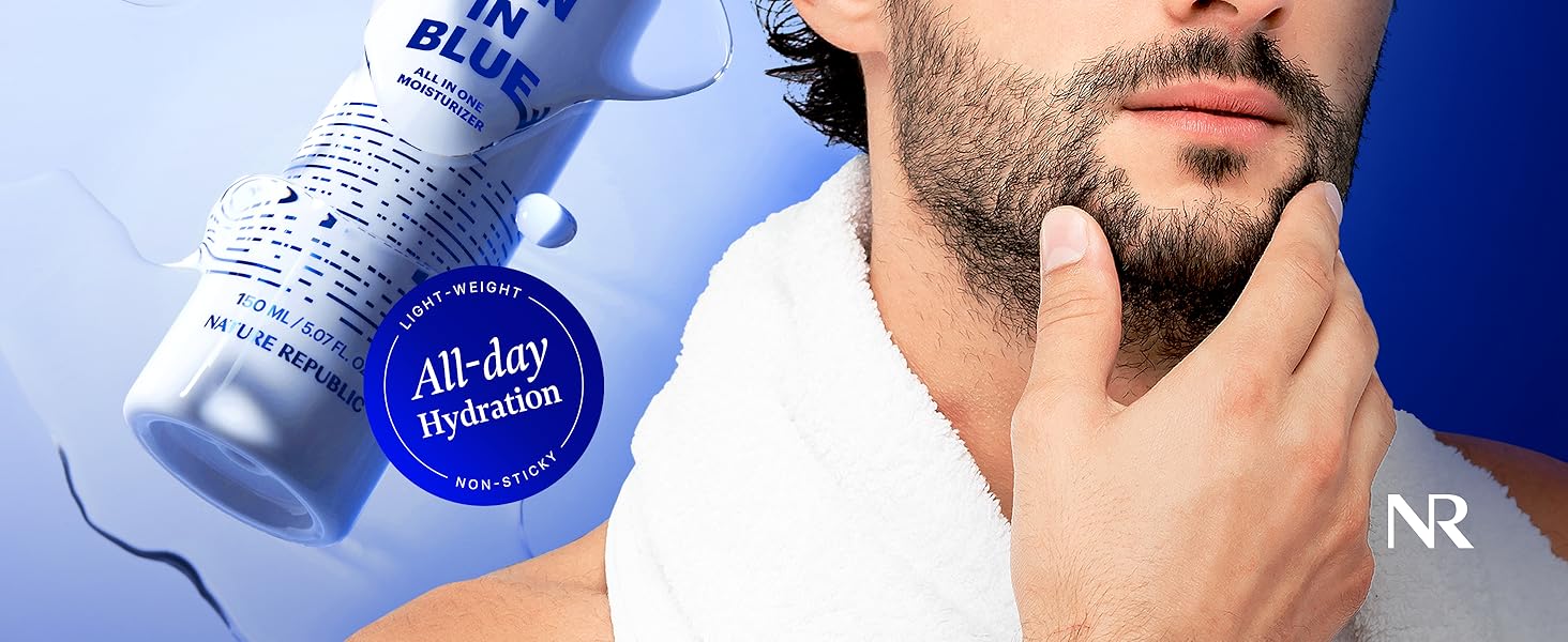 Man in Blue All-In-One Moisturizer