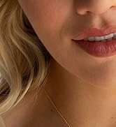 TLY Gold Necklace for Women Non Tarnish 14k Gold Plated Dainty Pendant Necklace Oval Gemstone Cry...
