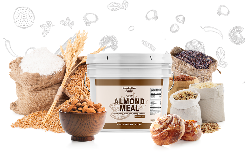 Unpretentious Almond Meal, 2 Gallon Bucket, Breading