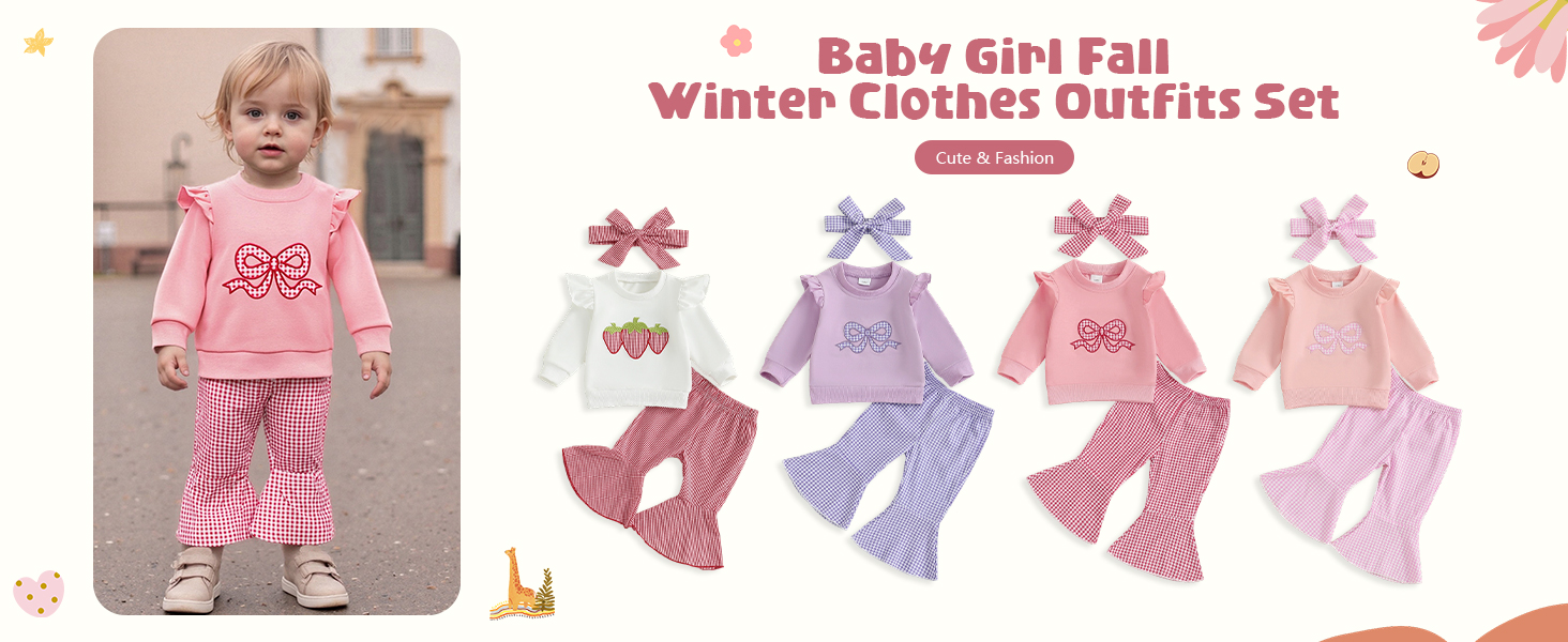 baby girl clothes fall winter outfits for baby girls 3-6-12-18-24 months 2t 3t girls clothes