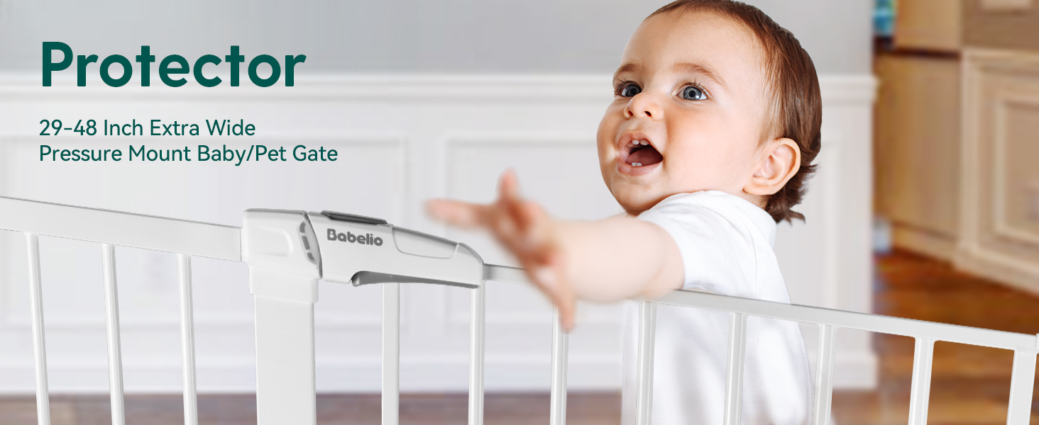 Babelio 2953.5'' Metal Baby Gate, Easy Install Pet Gate