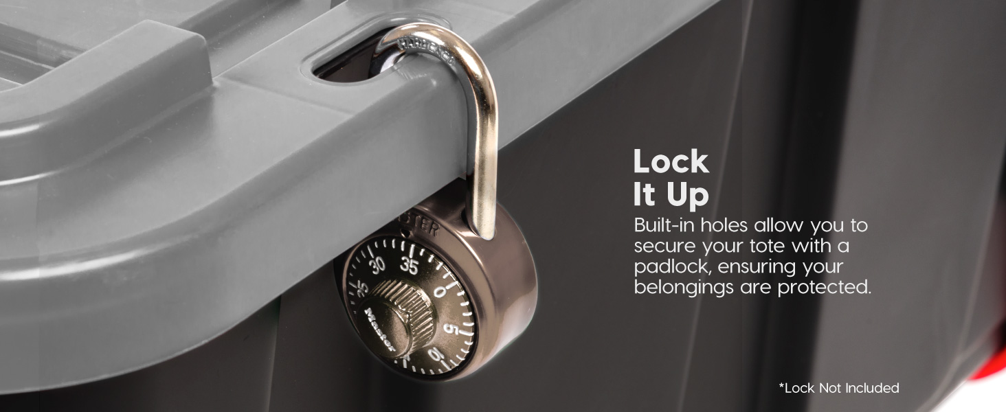 built-in holes allow you to secure your tote contents.
