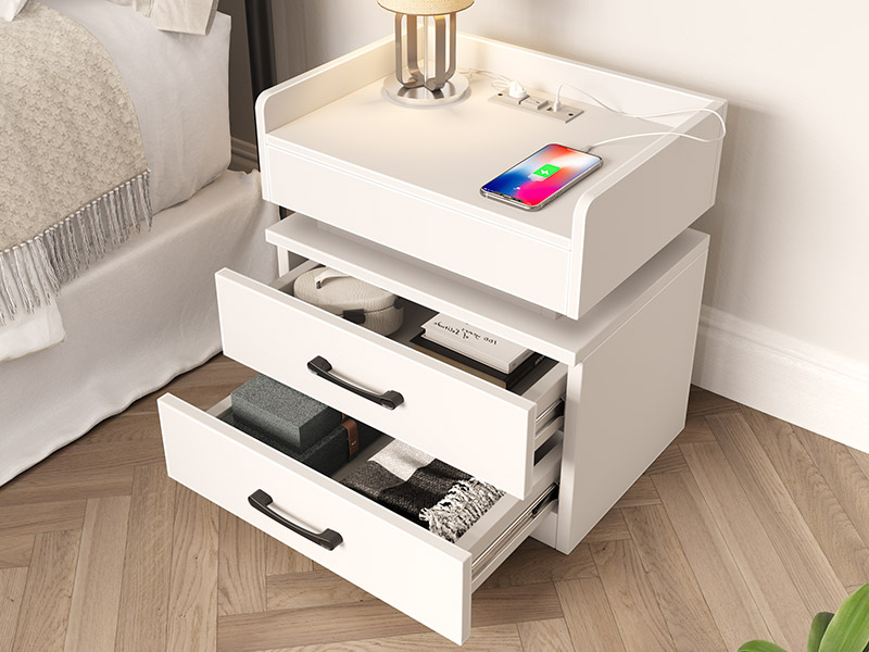 Rolanstar Nightstand Tool Free Quick Install, with Charging Station