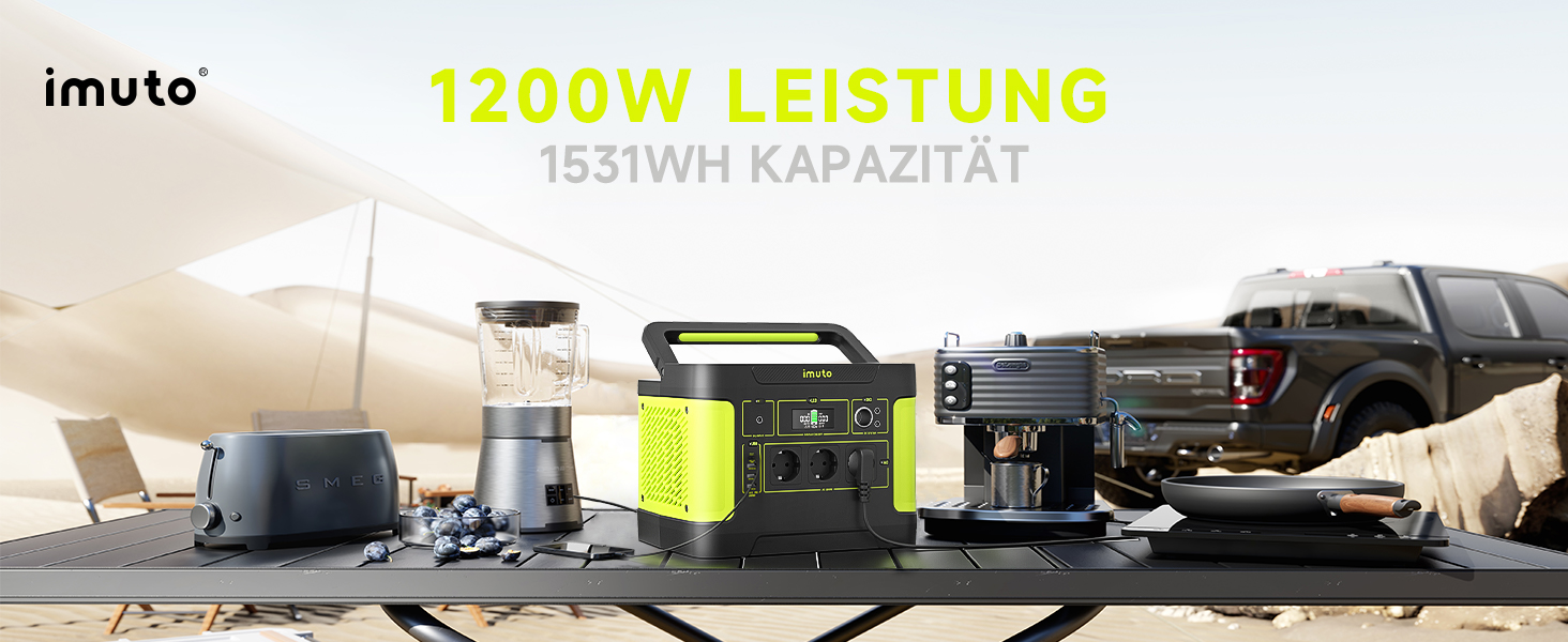 imuto Tragbarer Powerstation 𝟏𝟓𝟑𝟏𝐖𝐡, Mobile Generatoren