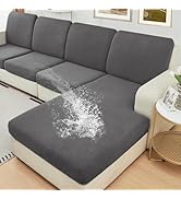 NAISI Waterproof Couch Cushion Covers Thick Velvet Fabric Washable Sofa Slipcovers Sectional Couc...