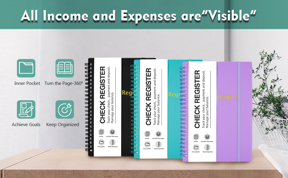 Check Registers for Personal Checkbook, Spiral Large Check