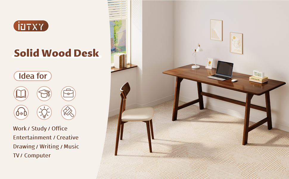 walnut solid wood desk
