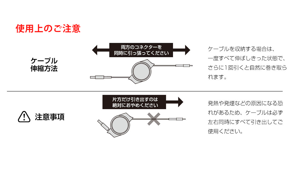 Precautions for use with double-pull coil cables
