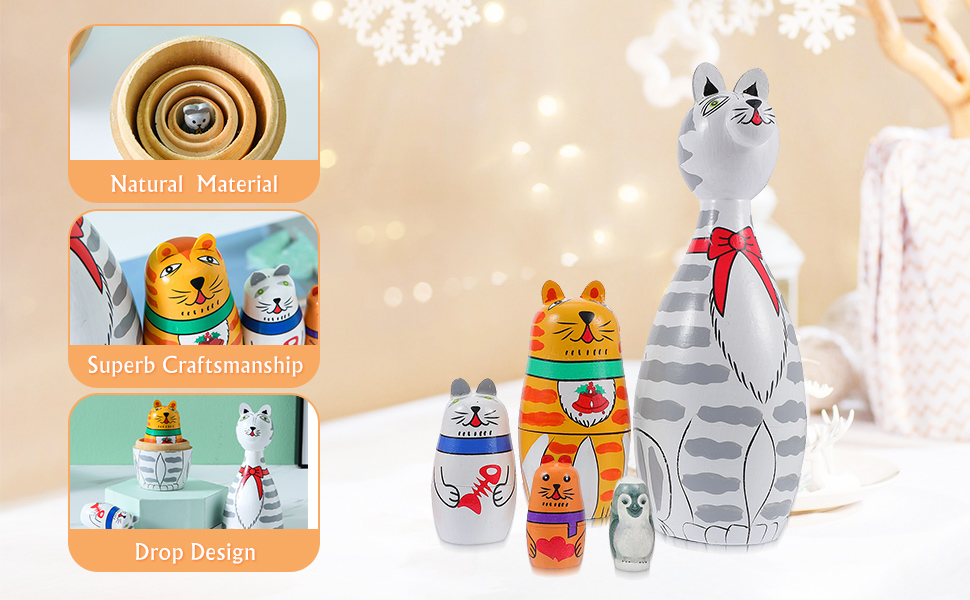 Nesting Animal Dolls Desktop Ornament