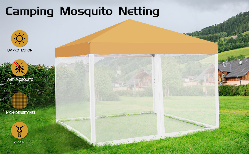 WenHaus 10'x10' Mosquito Netting for Patio with Zipper