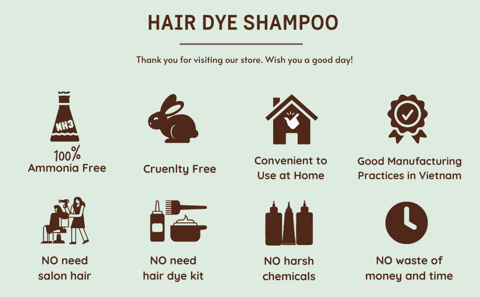 hair color shampoo dark brown pack 2