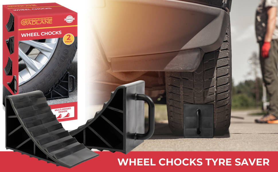 GADLANE Wheel Chocks 2 Pack Caravan Chocks Brake Stoppers Ridged