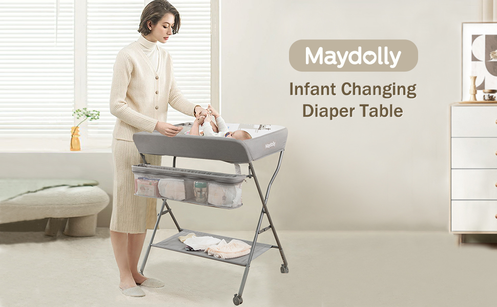 Maydolly Baby Changing Table, Portable Foldable Changing