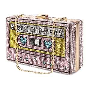 Renabro Women Retro Radio Shape Crossbody Bag Rhinestone Renabro Women Retro Radio Shape Crossbody Bag Rhinestone