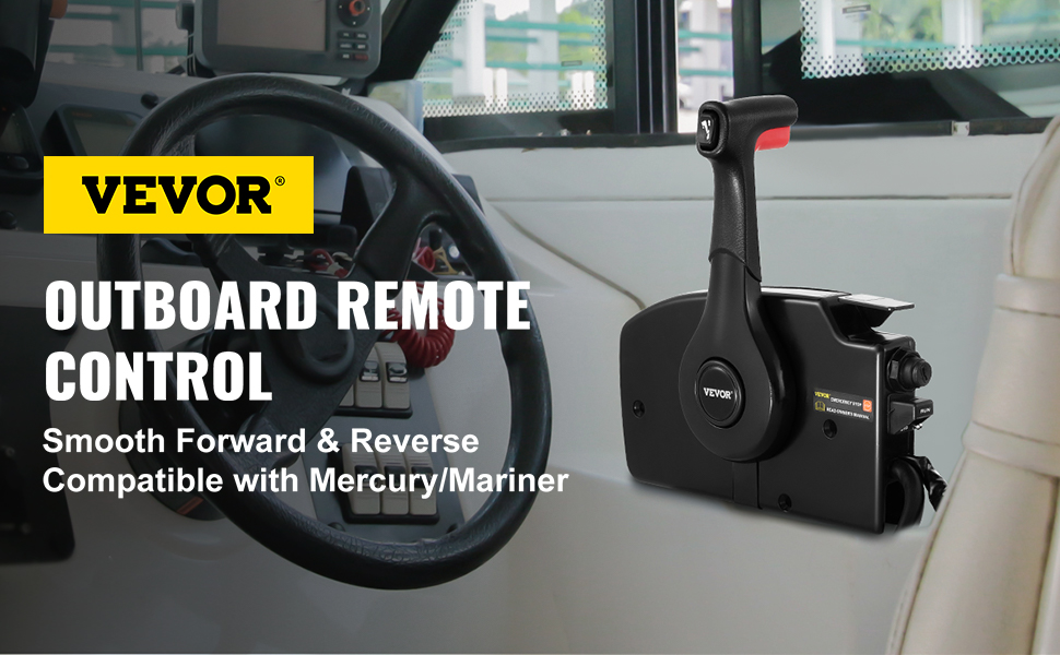 VEVOR Bo?te De Télécommande Montage Latéral 8 Broches Pour Moteur De Bateau Mercury PT 11 Boîte de commande à distance bateau