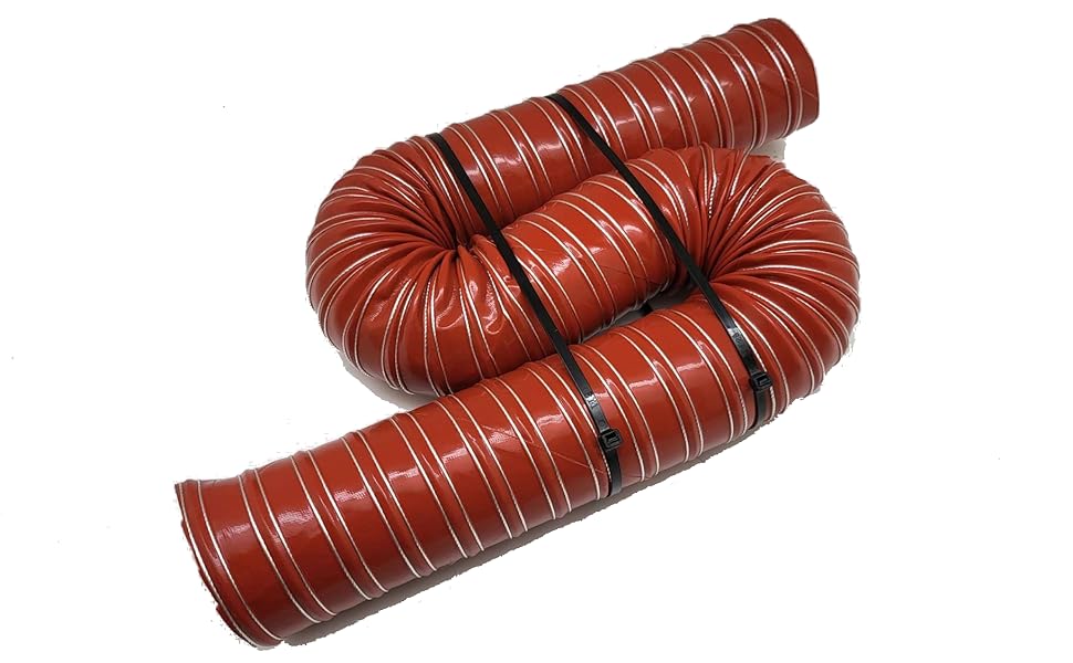 Induction Duct Pipe Cold 51MM 2'' Flexible Red Silicone Coated Air