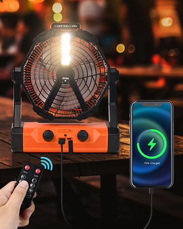 Rechargeable tent fans